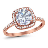 Art Deco Round Natural Stone Wedding Ring