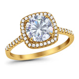 Art Deco Round Natural Stone Wedding Ring