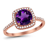 Art Deco Round Natural Stone Wedding Ring