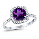 Art Deco Round Natural Stone Wedding Ring