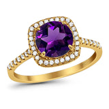 Art Deco Round Natural Stone Wedding Ring