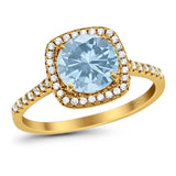 Art Deco Round Natural Stone Wedding Ring