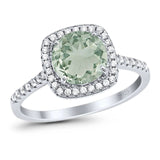 Art Deco Round Natural Stone Wedding Ring