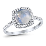 Art Deco Round Natural Stone Wedding Ring