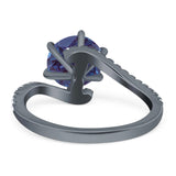 Art Deco Round Natural Stone Twisted Ring