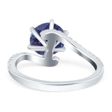 Art Deco Round Natural Stone Twisted Ring