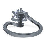 Art Deco Round Natural Stone Twisted Ring