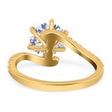 Art Deco Round Natural Stone Twisted Ring