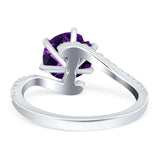 Art Deco Round Natural Stone Twisted Ring