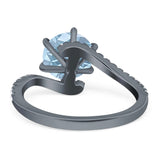 Art Deco Round Natural Stone Twisted Ring