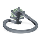 Art Deco Round Natural Stone Twisted Ring