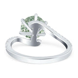 Art Deco Round Natural Stone Twisted Ring