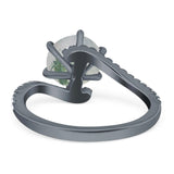 Art Deco Round Natural Stone Twisted Ring