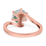 Art Deco Round Natural Stone Twisted Ring