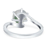 Art Deco Round Natural Stone Twisted Ring