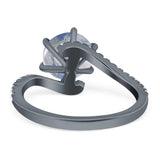 Art Deco Round Natural Stone Twisted Ring