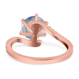 Art Deco Round Natural Stone Twisted Ring