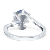 Art Deco Round Natural Stone Twisted Ring