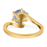 Art Deco Round Natural Stone Twisted Ring