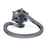 Art Deco Round Natural Stone Twisted Ring