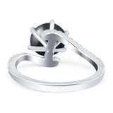 Art Deco Round Natural Stone Twisted Ring