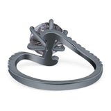 Art Deco Round Natural Stone Twisted Ring