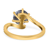 Art Deco Round Natural Stone Twisted Ring