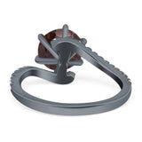 Art Deco Round Natural Stone Twisted Ring