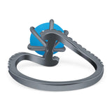 Art Deco Round Natural Stone Twisted Ring