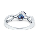  Oval Natural Stone Infinity Twisted Ring