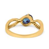  Oval Natural Stone Infinity Twisted Ring