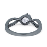  Oval Natural Stone Infinity Twisted Ring