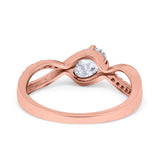  Oval Natural Stone Infinity Twisted Ring