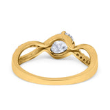  Oval Natural Stone Infinity Twisted Ring