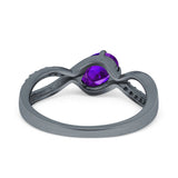  Oval Natural Stone Infinity Twisted Ring