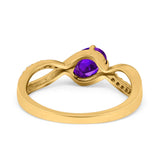  Oval Natural Stone Infinity Twisted Ring