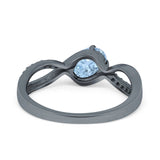  Oval Natural Stone Infinity Twisted Ring