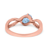  Oval Natural Stone Infinity Twisted Ring