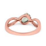  Oval Natural Stone Infinity Twisted Ring