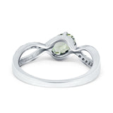  Oval Natural Stone Infinity Twisted Ring
