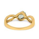  Oval Natural Stone Infinity Twisted Ring