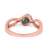  Oval Natural Stone Infinity Twisted Ring