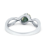  Oval Natural Stone Infinity Twisted Ring