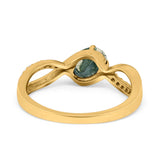  Oval Natural Stone Infinity Twisted Ring