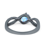  Oval Natural Stone Infinity Twisted Ring