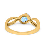  Oval Natural Stone Infinity Twisted Ring