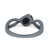  Oval Natural Stone Infinity Twisted Ring