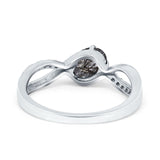  Oval Natural Stone Infinity Twisted Ring