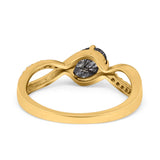  Oval Natural Stone Infinity Twisted Ring