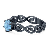 Round Natural Stone Solitaire Ring